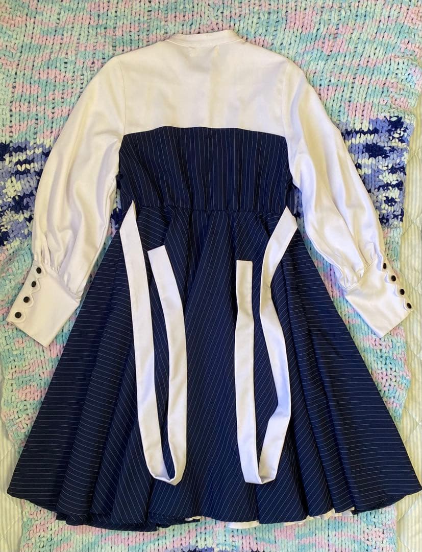 あ*い様 Favorite 猫目トヲルコラボ 長袖ワンピース ストライプ ミディ