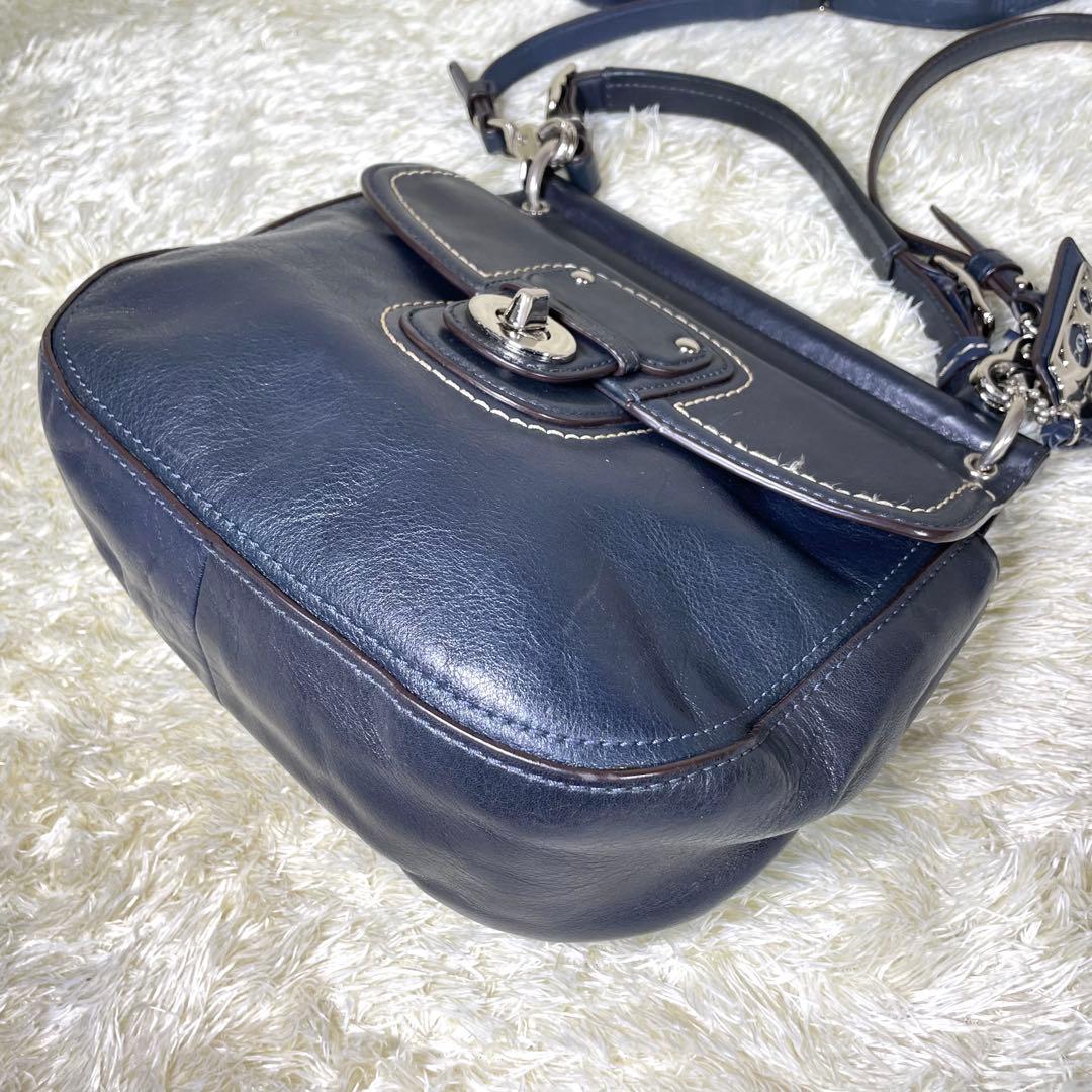 コーチ 2WAY ショルダーバッグ ニューウィリス 70アニバーサリー ネイビー