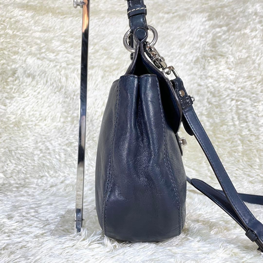 コーチ 2WAY ショルダーバッグ ニューウィリス 70アニバーサリー ネイビー