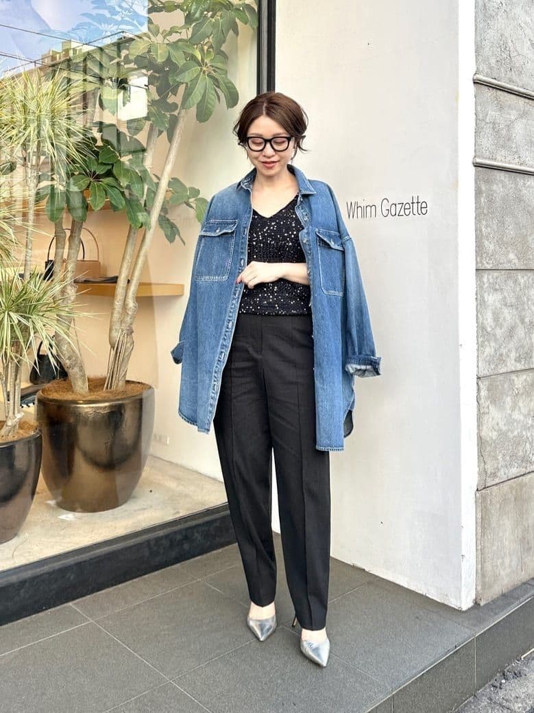 ウィムガゼット　【インフルエンサーコラボ】刺繍デニムシャツ