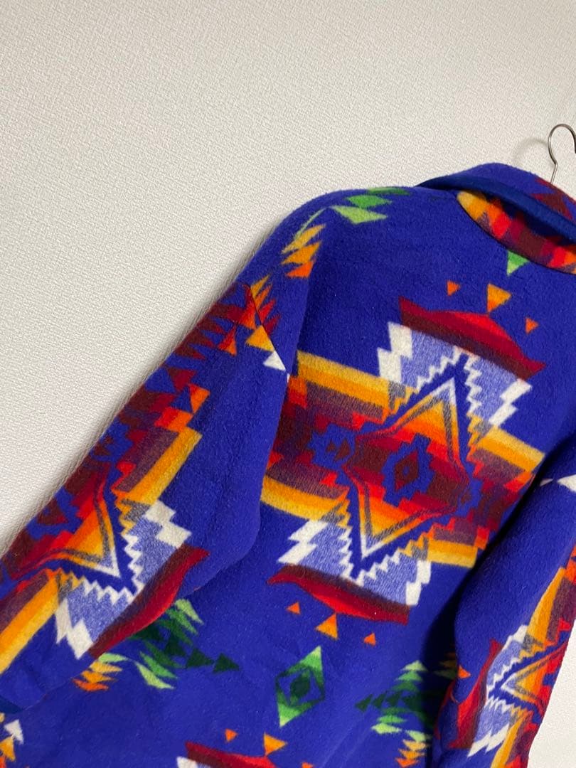 80s USA製 CRY WOLFE ネイティブ柄 ブランケット コート