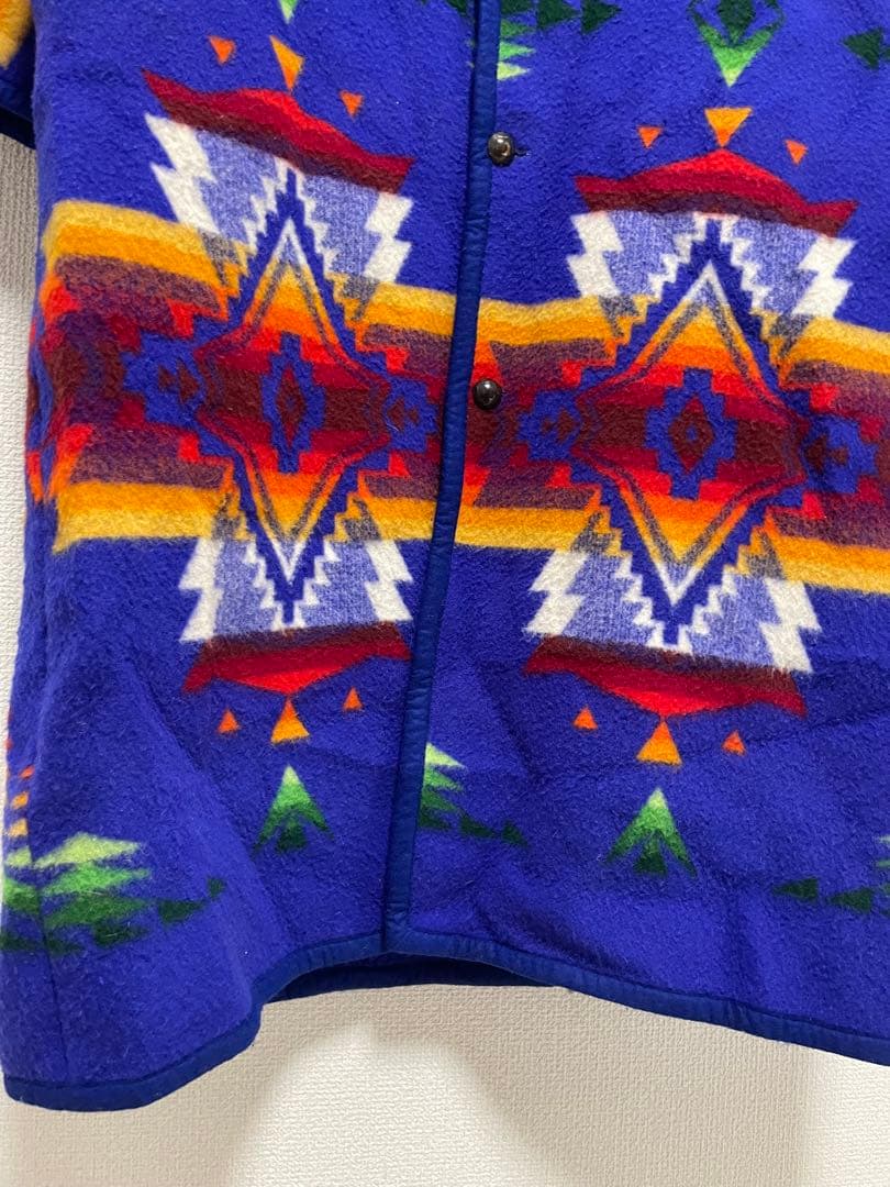 80s USA製 CRY WOLFE ネイティブ柄 ブランケット コート