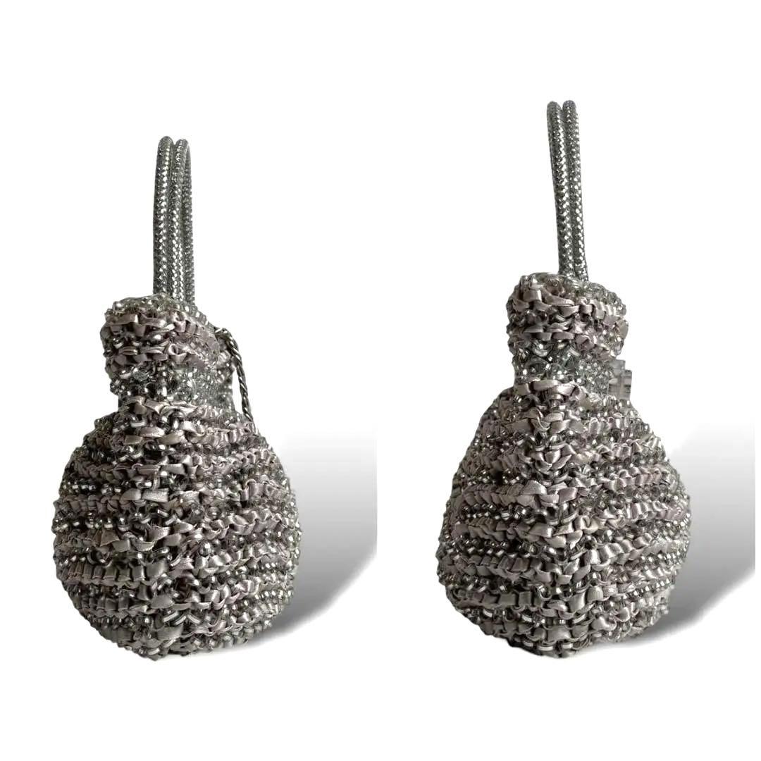 アンテプリマ ショルダーバッグ ハンド チェーン 2WAY リボン シルバー