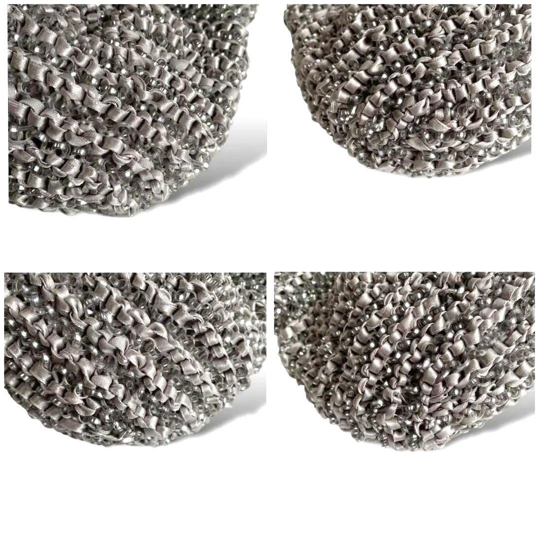 アンテプリマ ショルダーバッグ ハンド チェーン 2WAY リボン シルバー