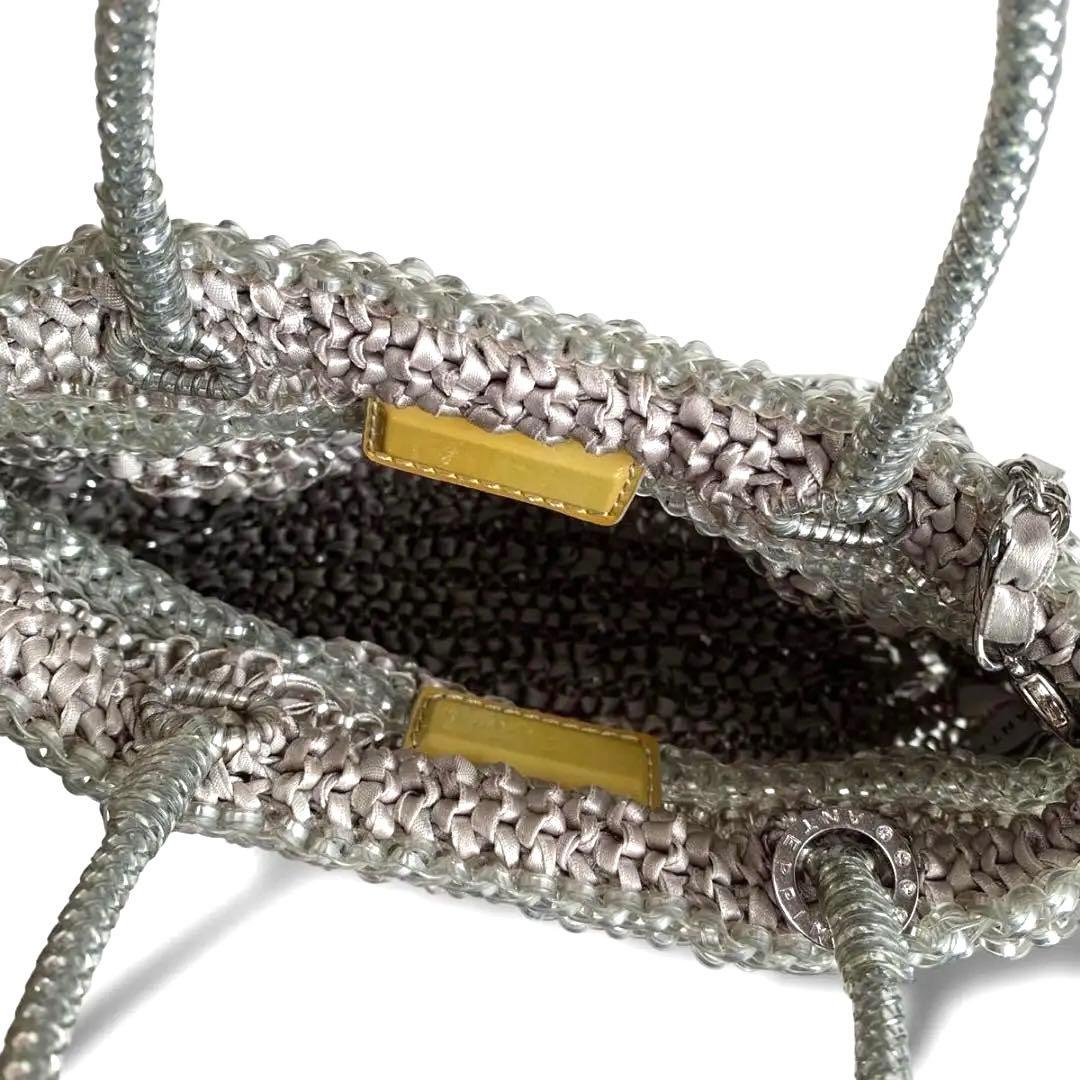 アンテプリマ ショルダーバッグ ハンド チェーン 2WAY リボン シルバー