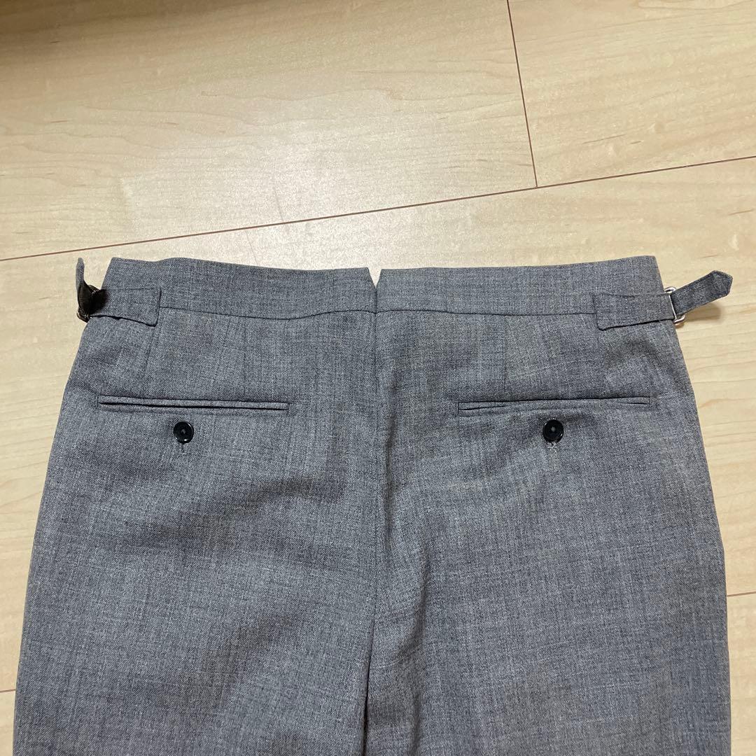 BEAMS F ウール フレスコ 2プリーツ サイドアジャスター スラックス
