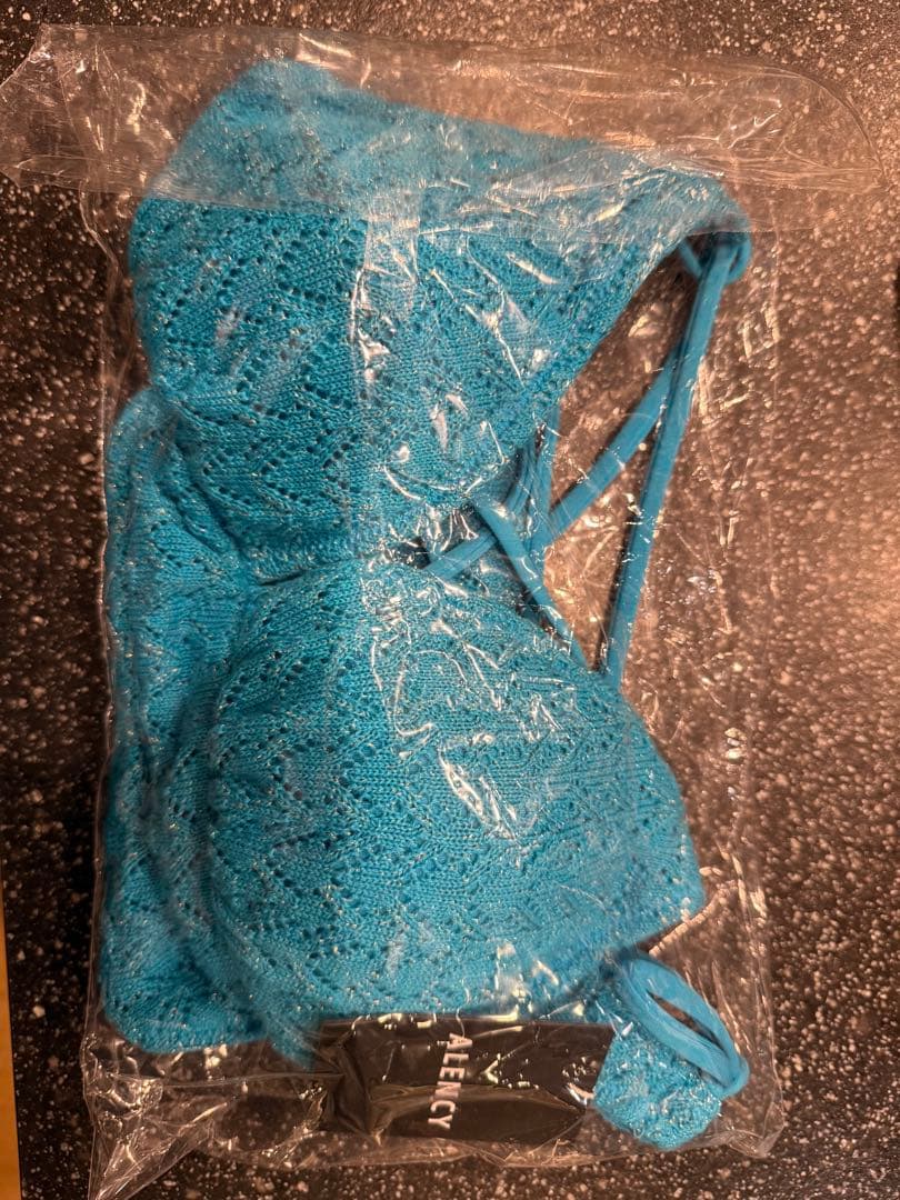 ALENCY ニットビキニ　ターコイズブルー