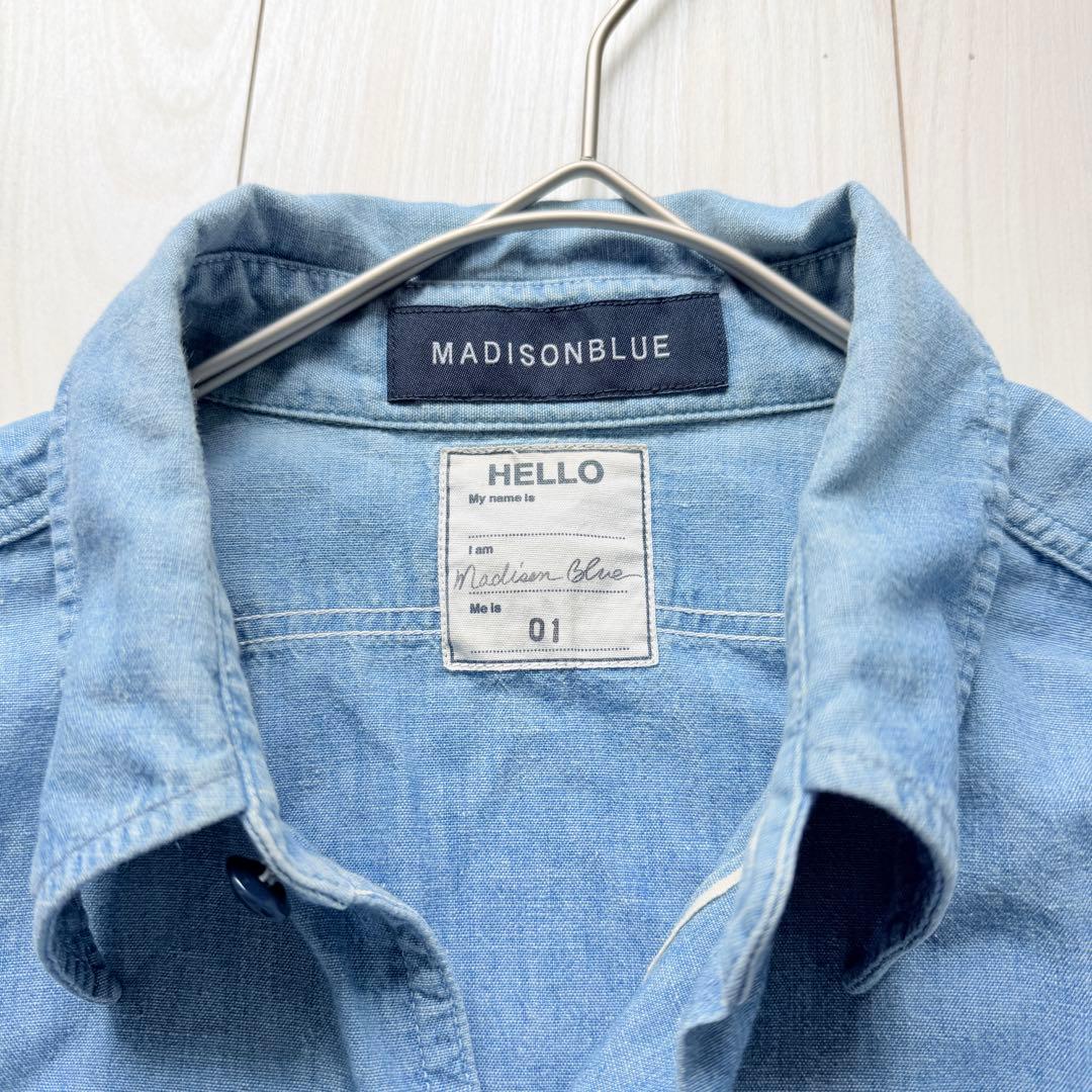 希少✨マディソンブルー　HAMPTON シャンブレーシャツ ワークシャツ　刺繍