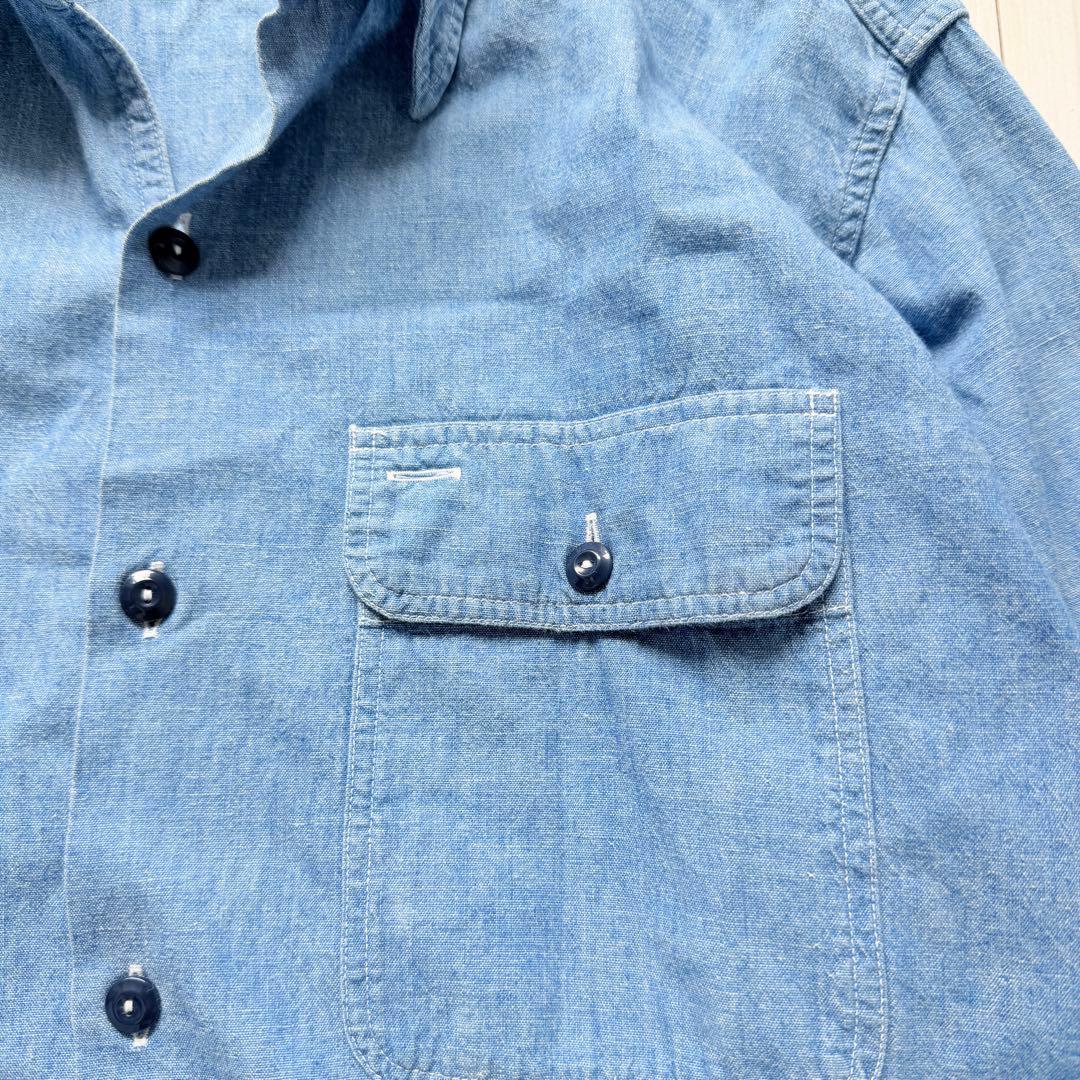希少✨マディソンブルー　HAMPTON シャンブレーシャツ ワークシャツ　刺繍