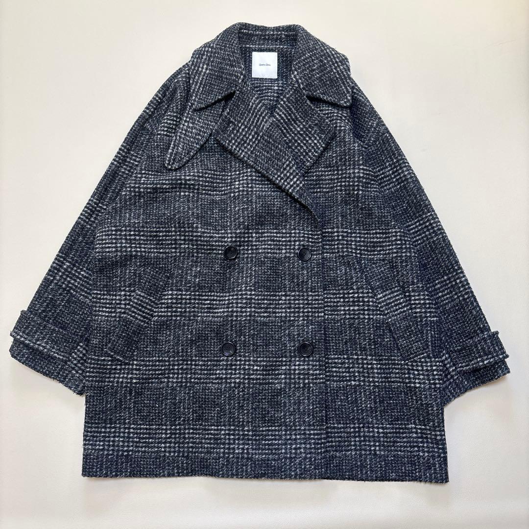 スピックアンドスパン Wスライバーチェックハーフコート38