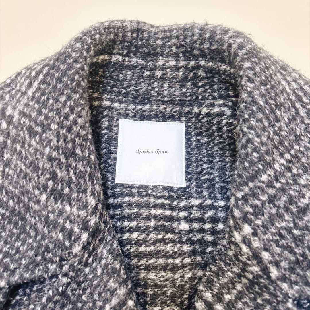 スピックアンドスパン Wスライバーチェックハーフコート38