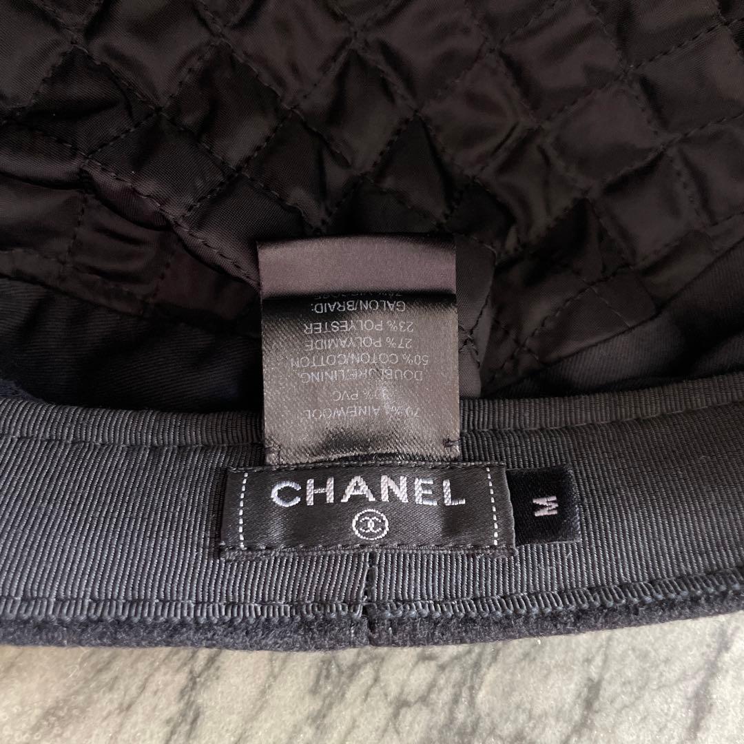 最終CHANEL キャスケット used ブラック ロゴ シャネル