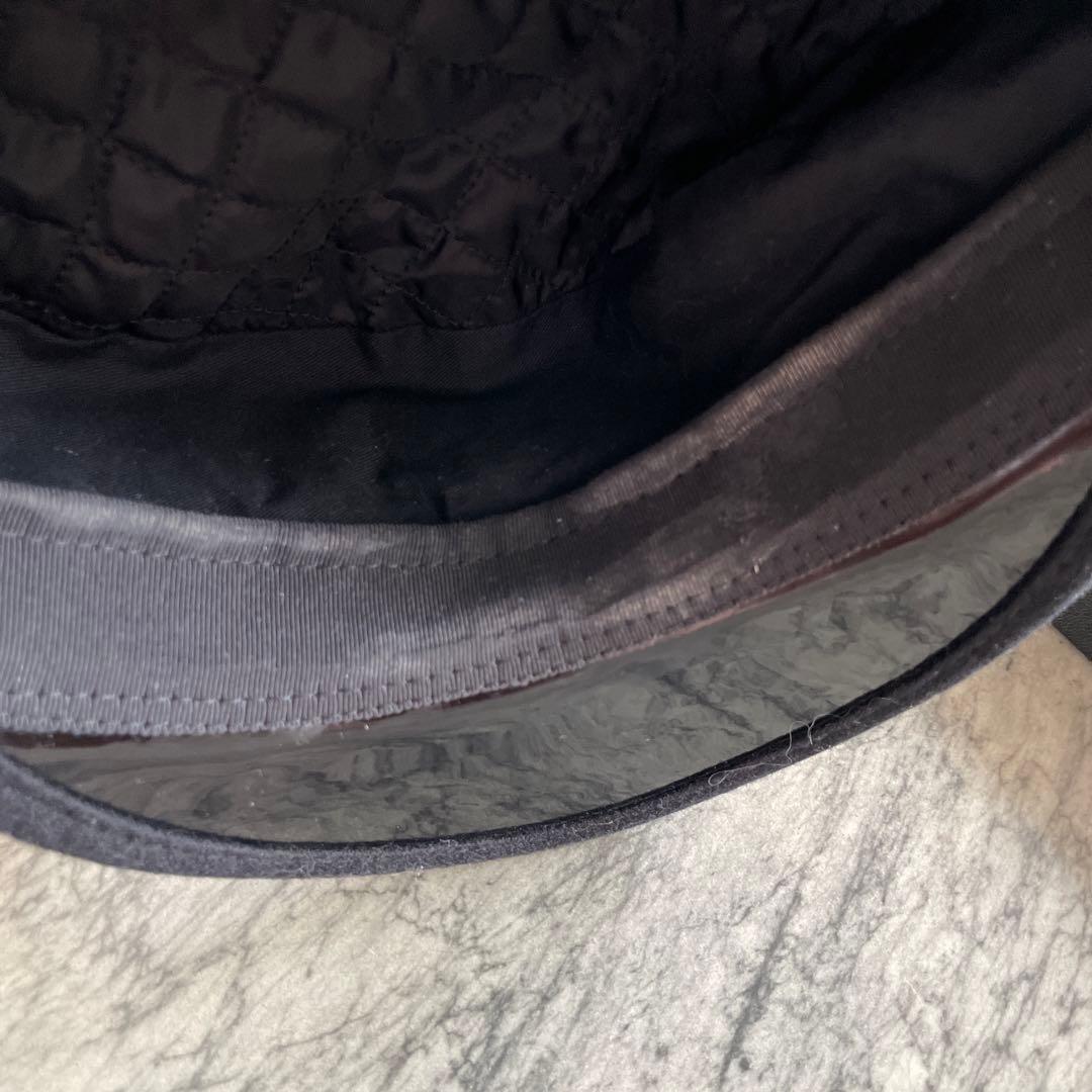 最終CHANEL キャスケット used ブラック ロゴ シャネル