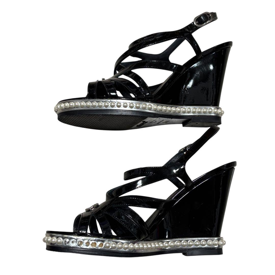 CHANEL シャネル ココマーク パール サンダル 36 1/2