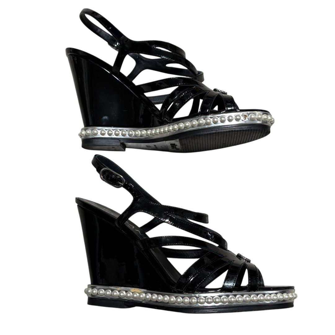 CHANEL シャネル ココマーク パール サンダル 36 1/2