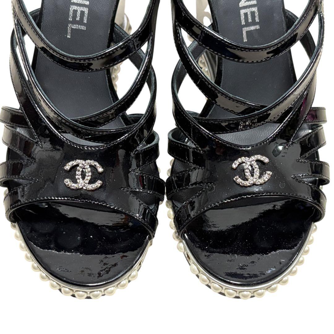 CHANEL シャネル ココマーク パール サンダル 36 1/2