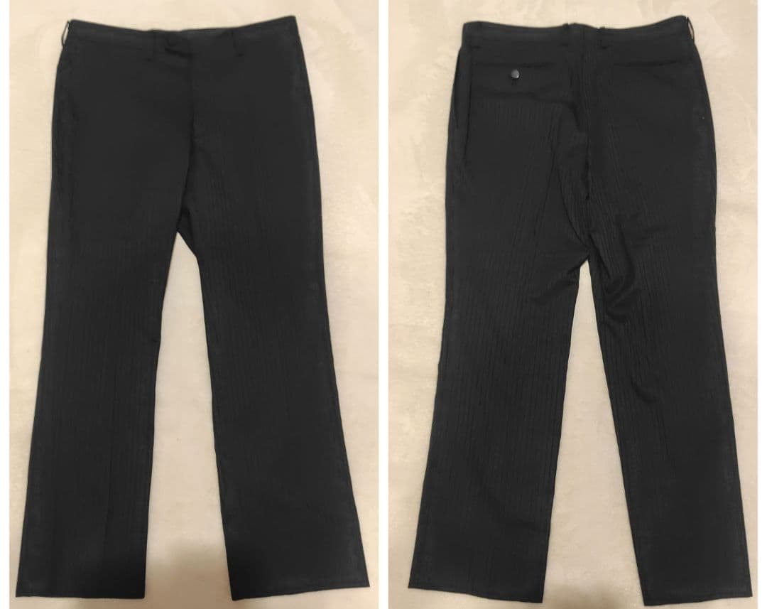 美品　ロエン　スリーピースセットアップスーツ　ドクロ　総柄　L ストライプ　黒