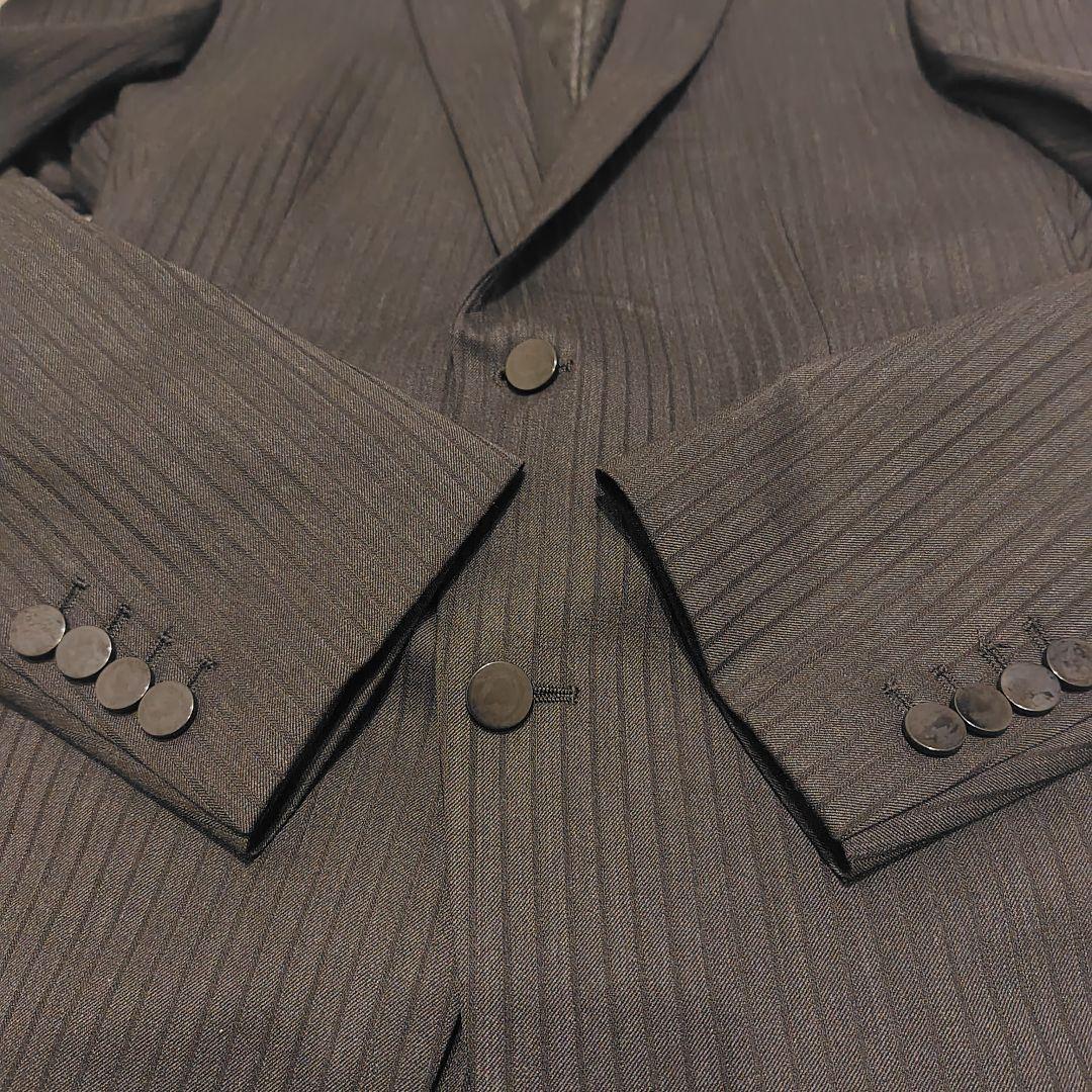 美品　ロエン　スリーピースセットアップスーツ　ドクロ　総柄　L ストライプ　黒