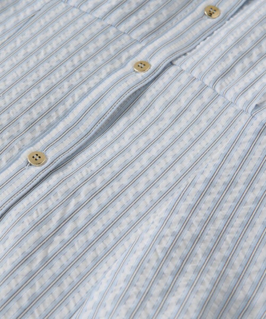 【美品】サッカーストライプフレアシャツワンピース 38 ラブティックボンボン