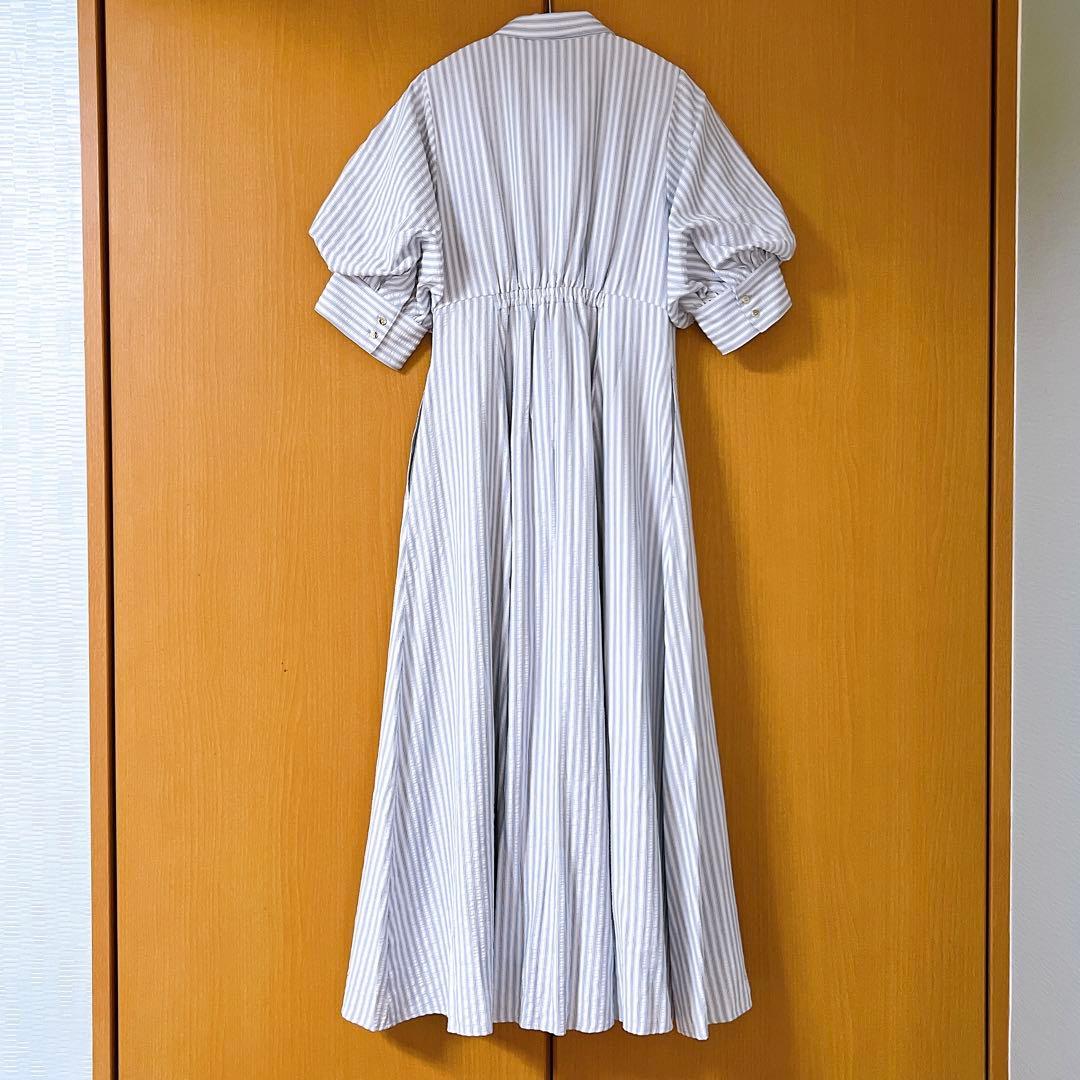 【美品】サッカーストライプフレアシャツワンピース 38 ラブティックボンボン