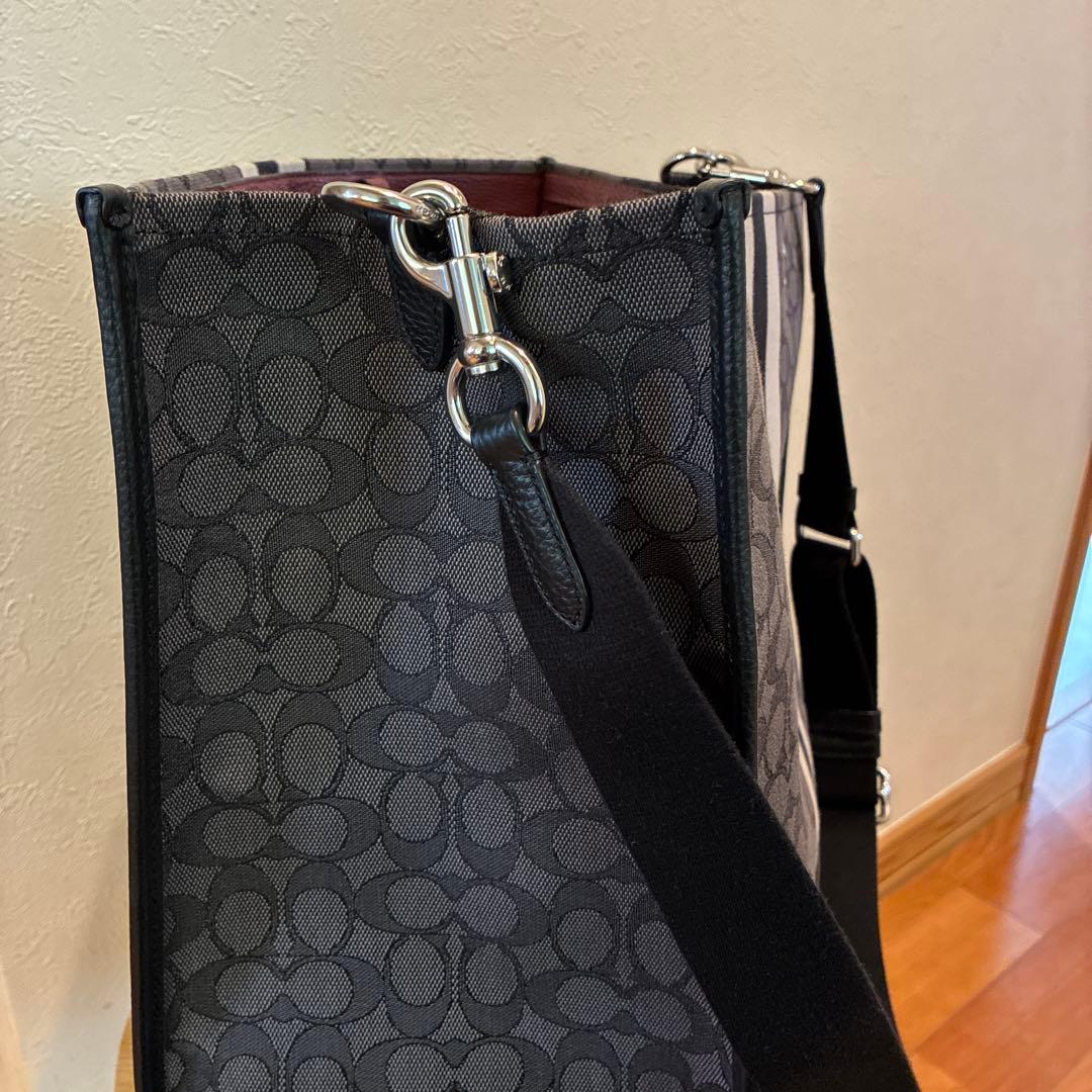 milk COACH トートバッグ ロゴ ストライプ