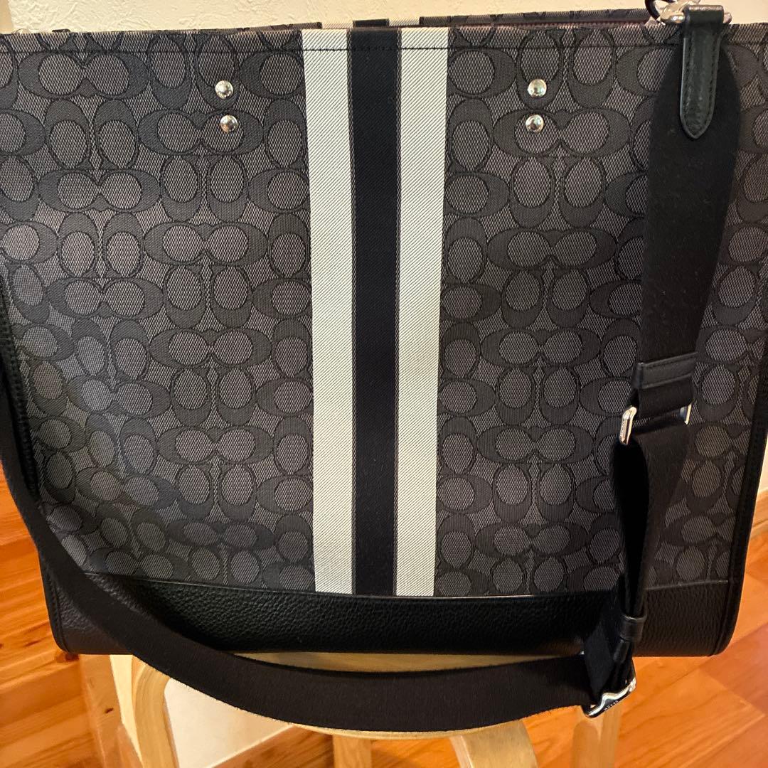 milk COACH トートバッグ ロゴ ストライプ