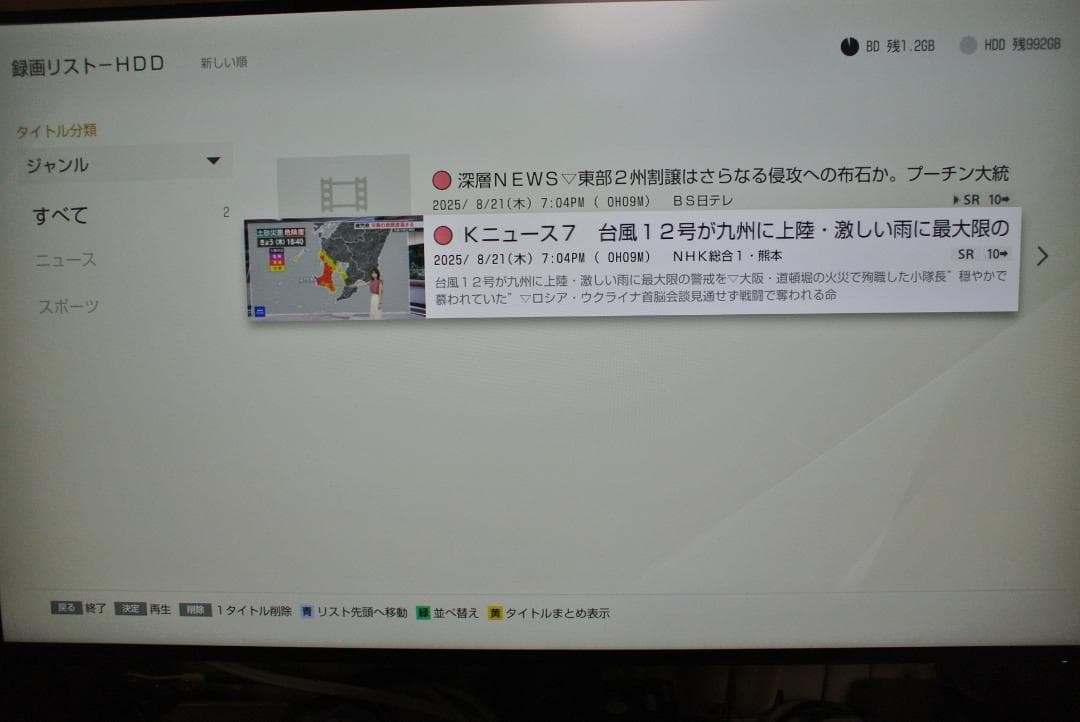 SONY ソニー BDZ-ZW1700 ブルーレイレコーダー　2020年製