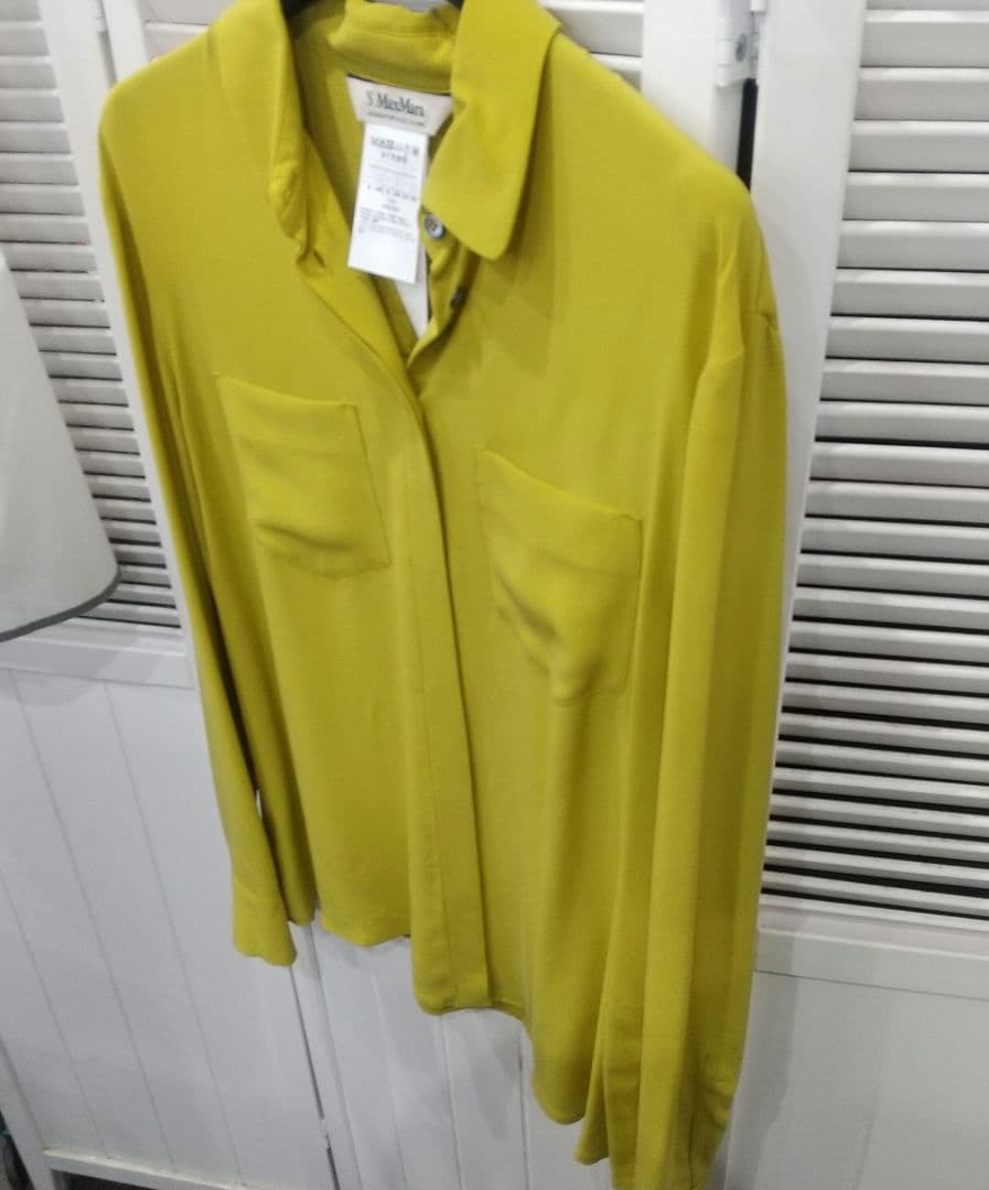 bwo3匹様‼️未着・極美品エス マックスマーラ シルクシャツ マスタードカラー