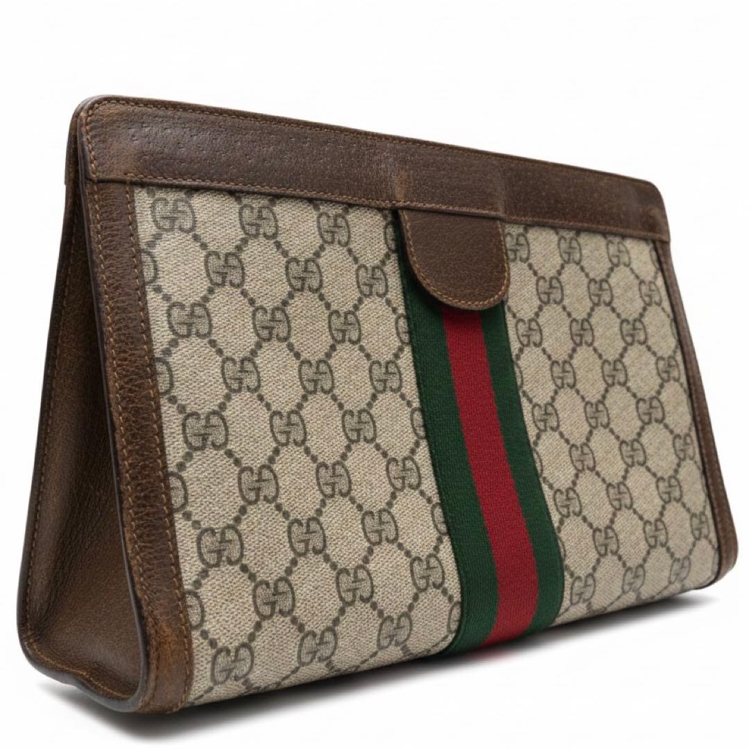 【本物】グッチ クラッチバッグ シェリーライン GGスプリーム PVCレザー