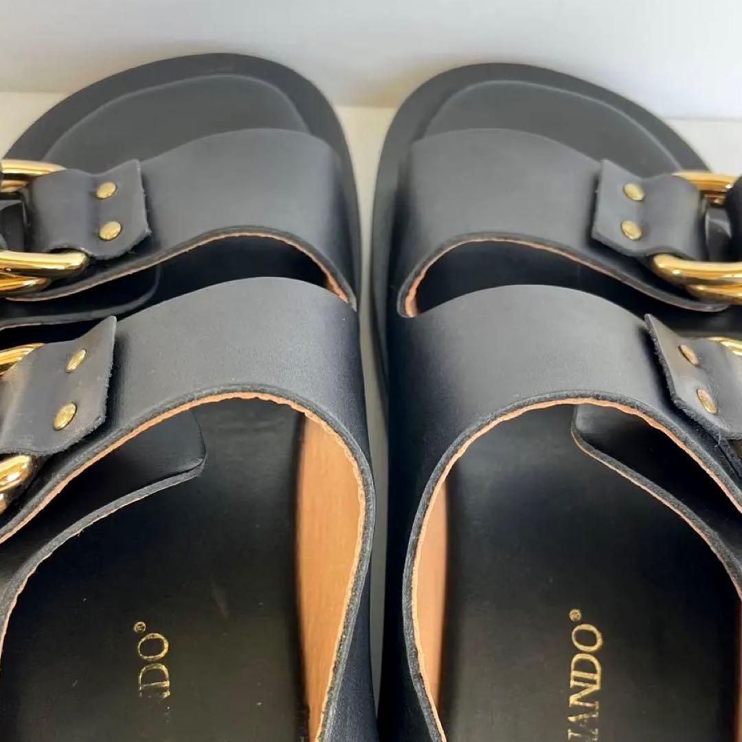 超美品☆Curensology×CAMINANDO ダブルリングサンダル24