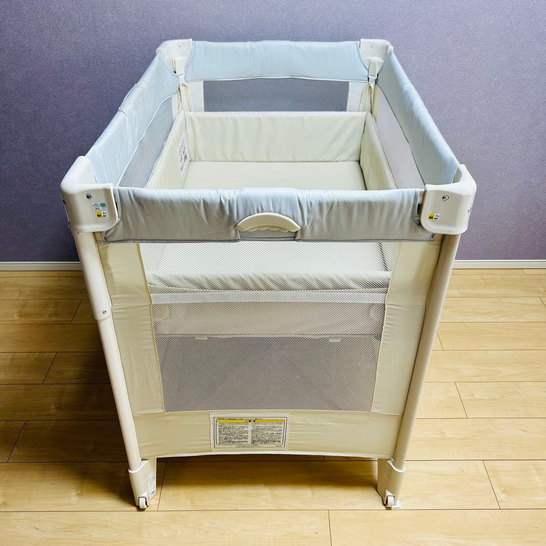 【送料無料】Aprica ココネルエアーAB ホワイトグレーWH ベビーベッド