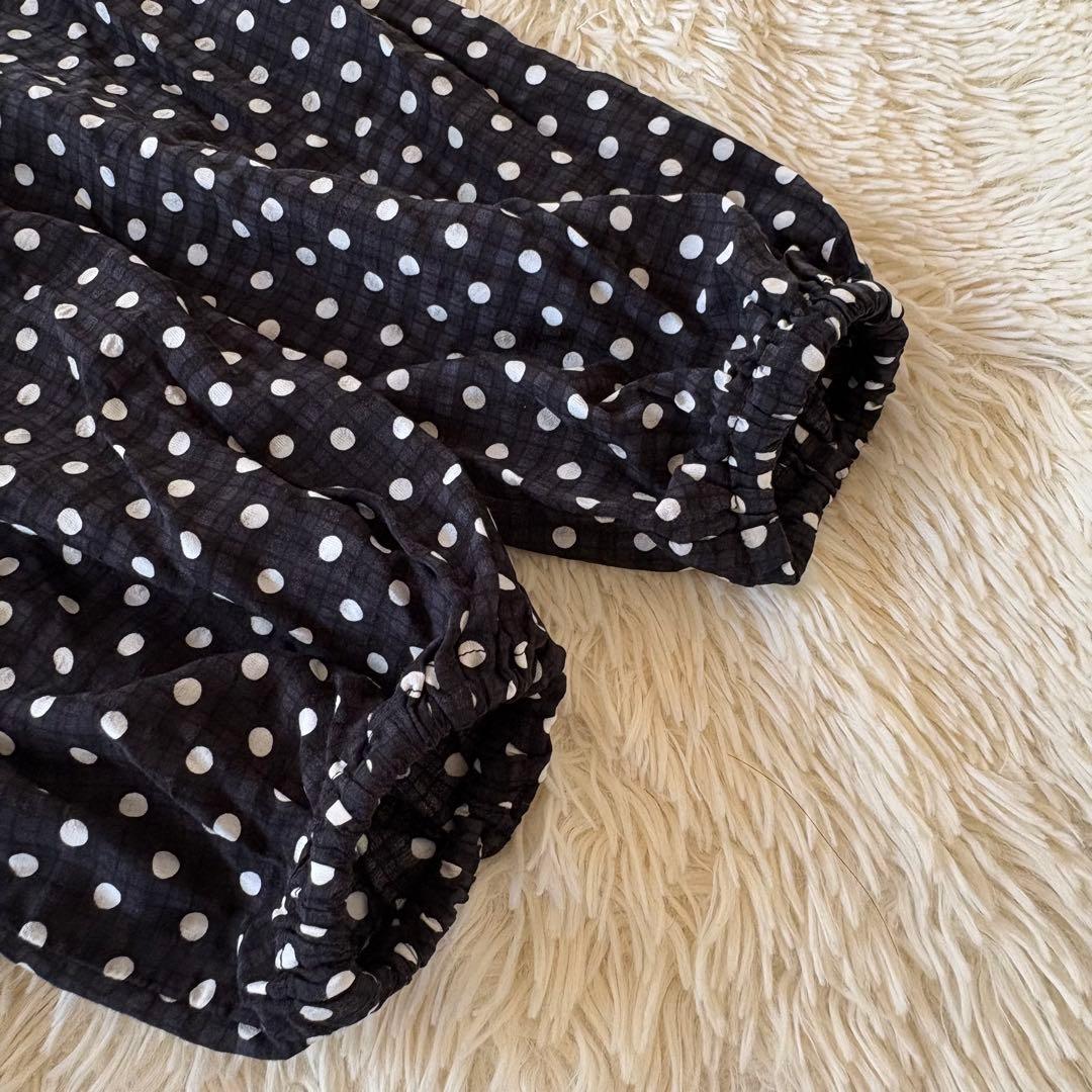 美品✨ビアズリー　ドットギャザーワンピース　チュニック　超フレア