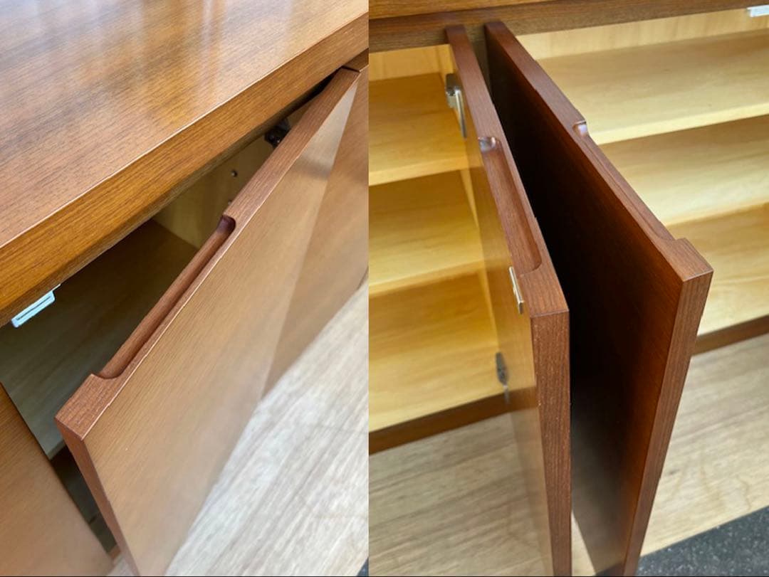 モダンスタイル　木製キャビネット　ミッドセンチュリー　サイドボード　チーク材