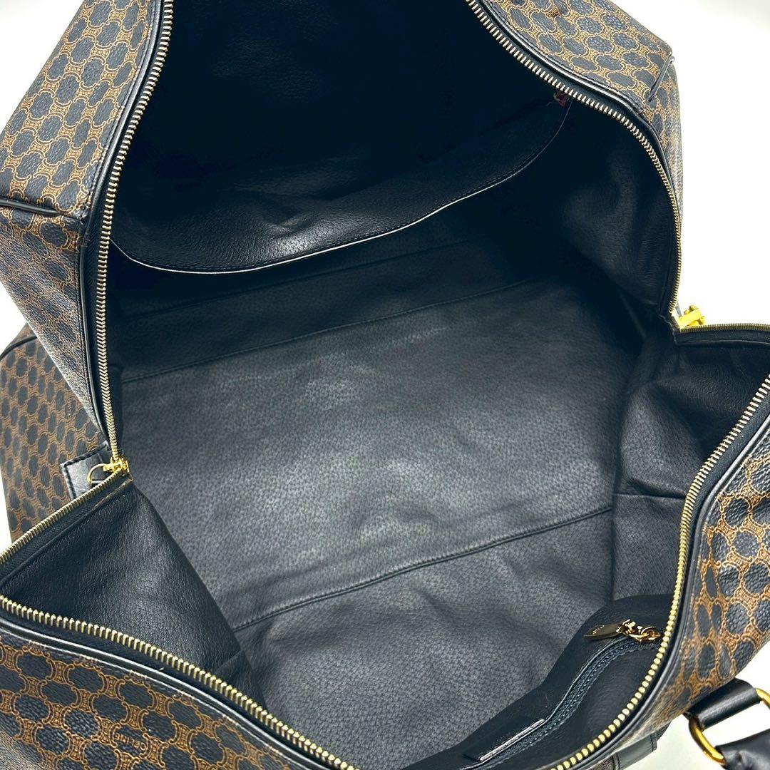 セリーヌ ボストンバッグ 黒マカダム PVC レザー 大容量 ブラック