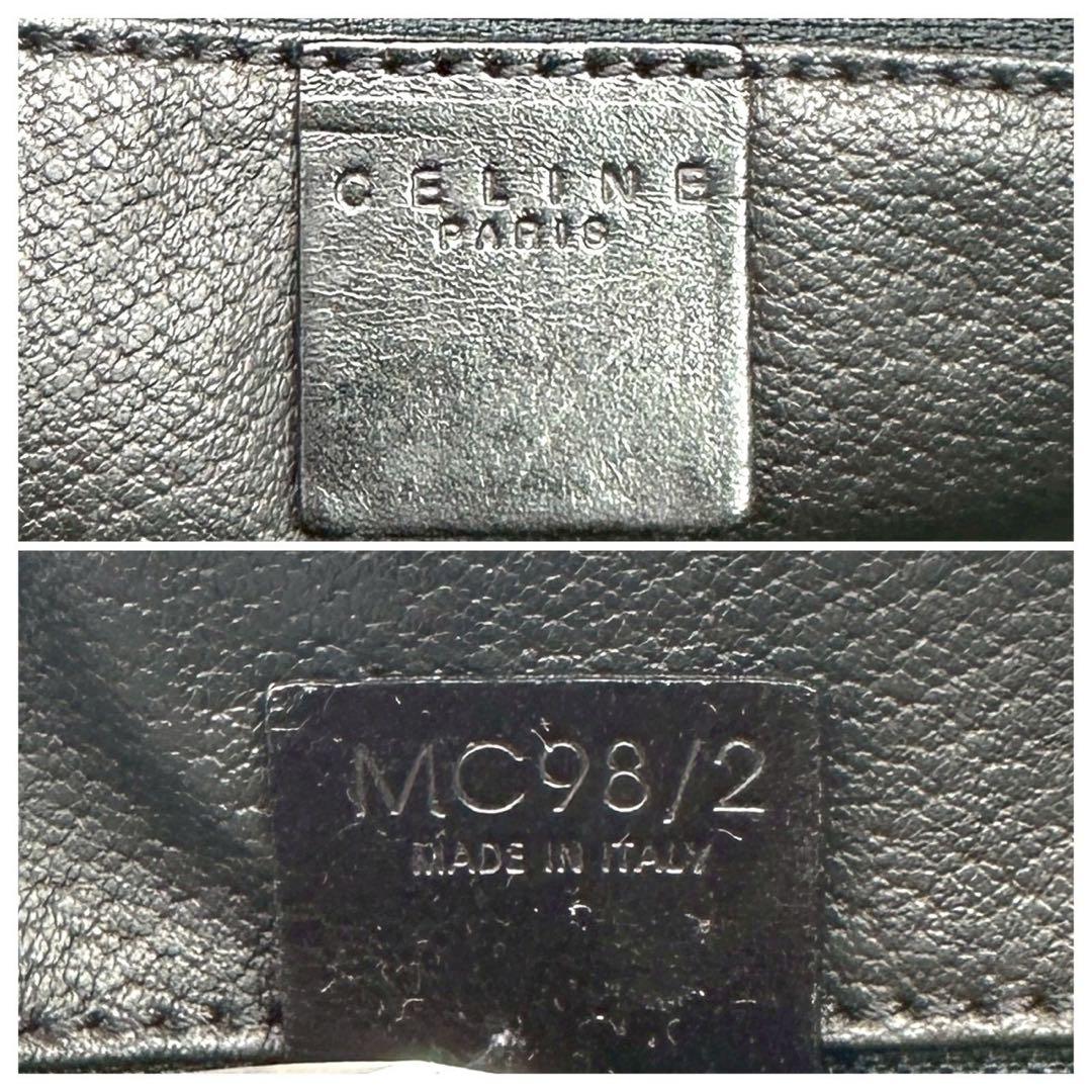 セリーヌ ボストンバッグ 黒マカダム PVC レザー 大容量 ブラック