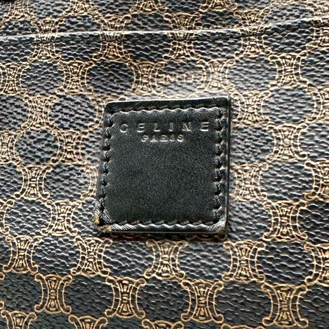 セリーヌ ボストンバッグ 黒マカダム PVC レザー 大容量 ブラック