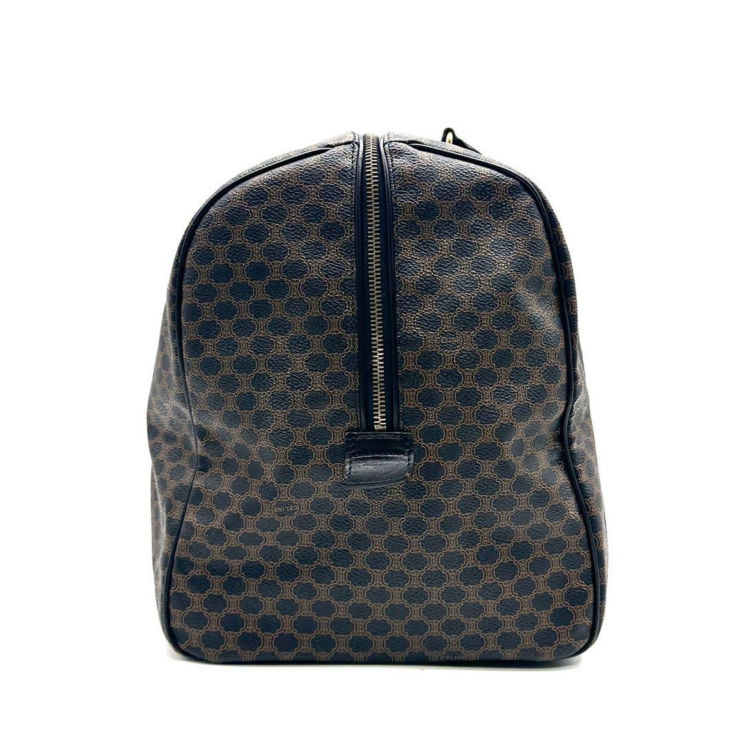 セリーヌ ボストンバッグ 黒マカダム PVC レザー 大容量 ブラック