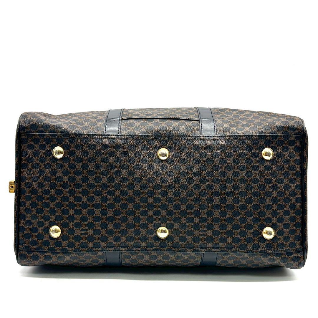 セリーヌ ボストンバッグ 黒マカダム PVC レザー 大容量 ブラック