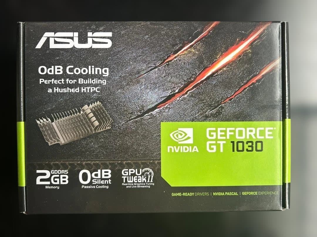 ASUS GT1030 2GB ファンレス 静音 ロープロファイル金具付 美品