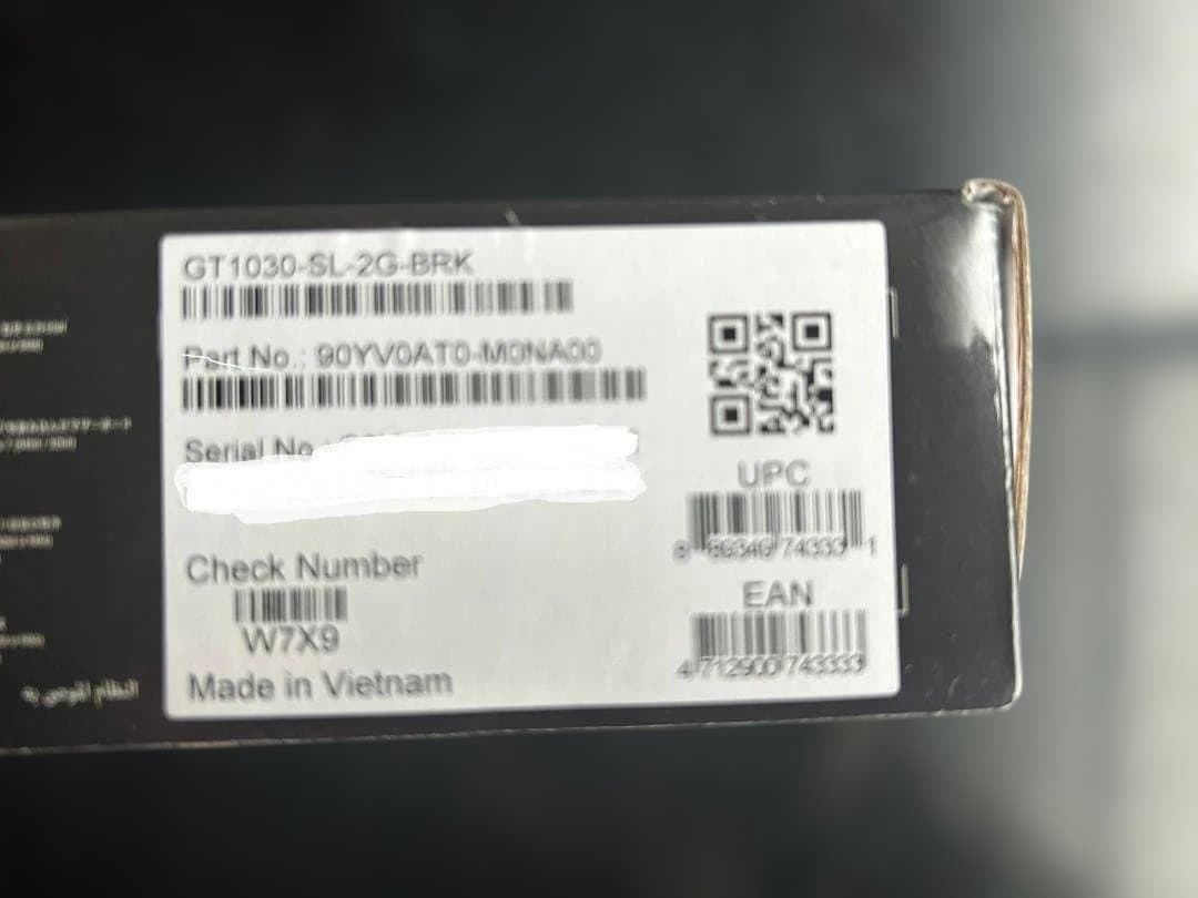 ASUS GT1030 2GB ファンレス 静音 ロープロファイル金具付 美品