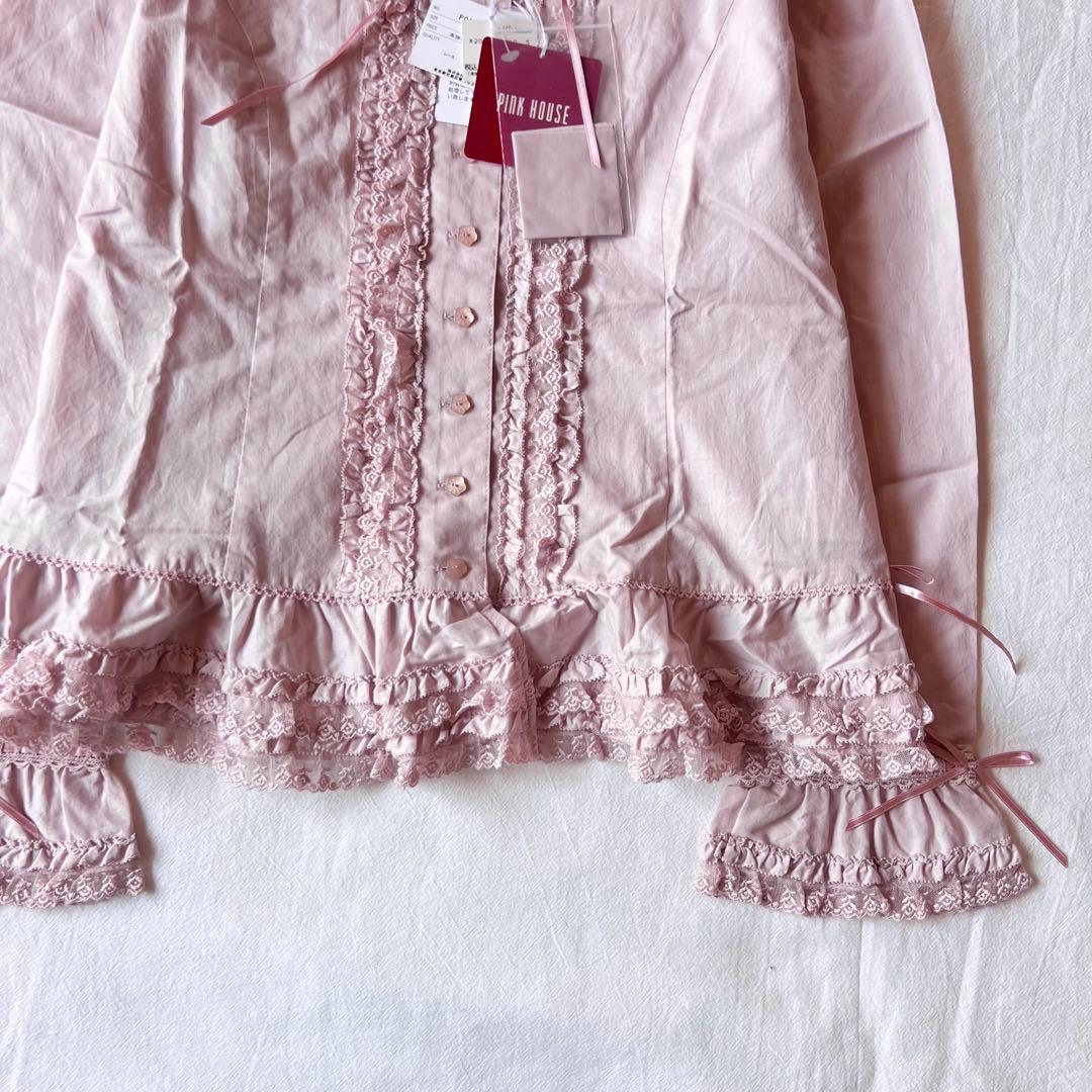 【新品】PINK HOUSE タグ付き チュニック シャツ フリル ピンク 希少