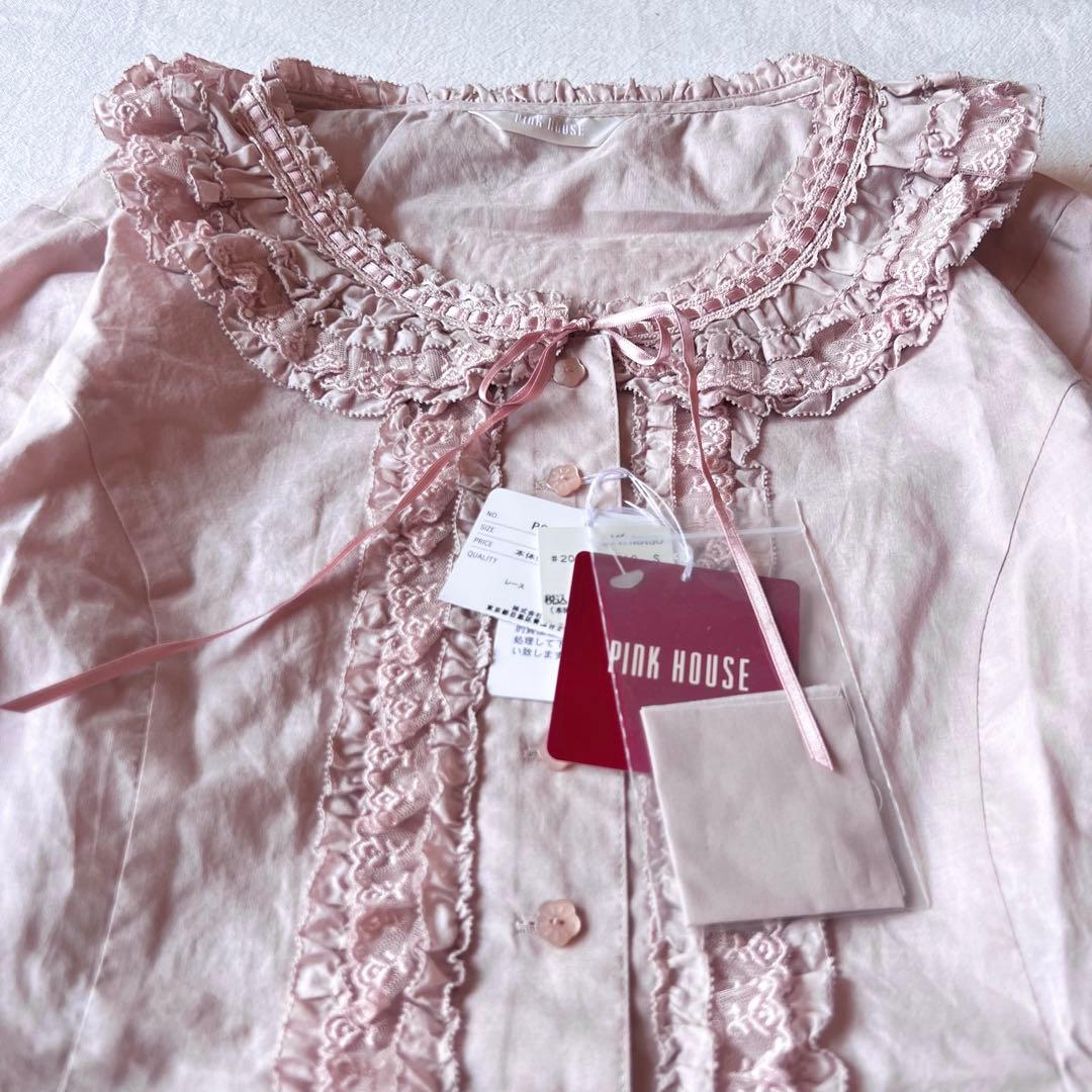 【新品】PINK HOUSE タグ付き チュニック シャツ フリル ピンク 希少