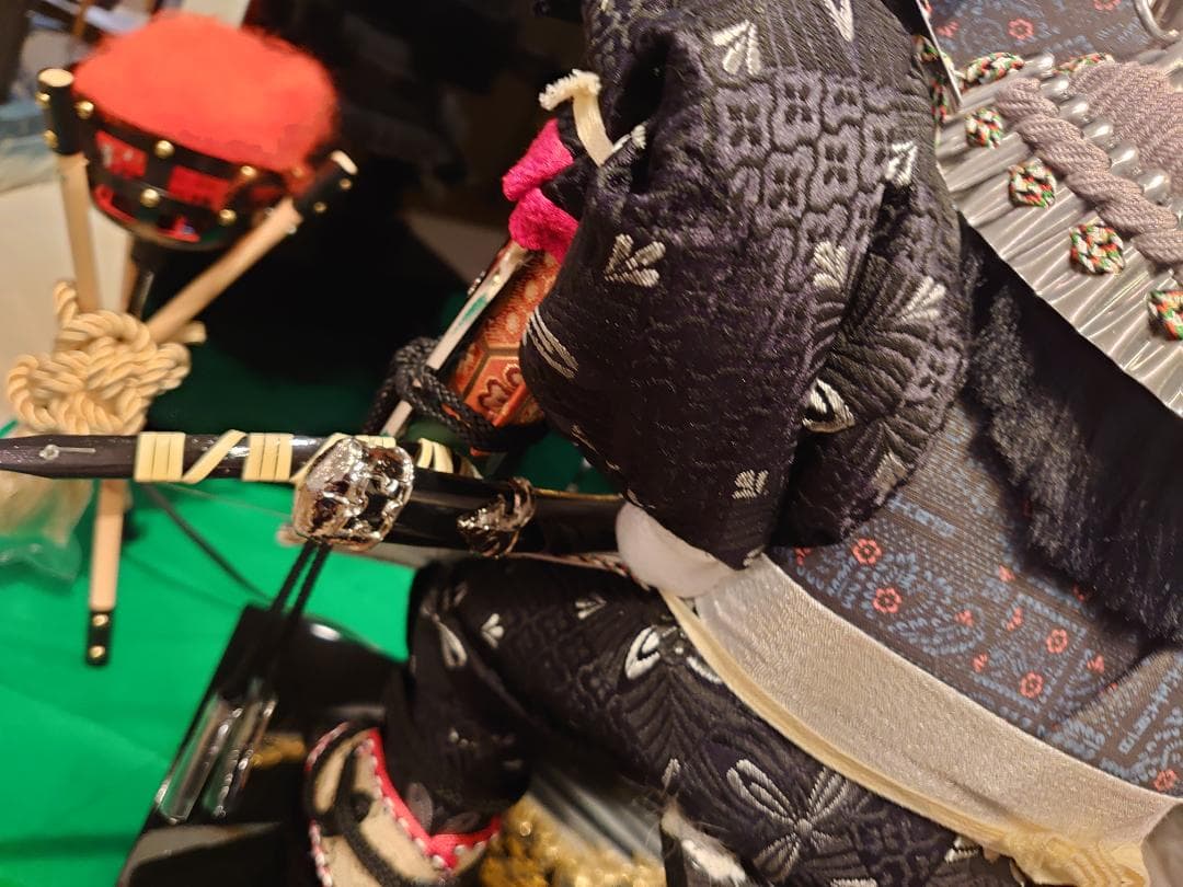 ●五月人形セット●　出世鎧着武者　子供大将　かがり火付き（電気付き）