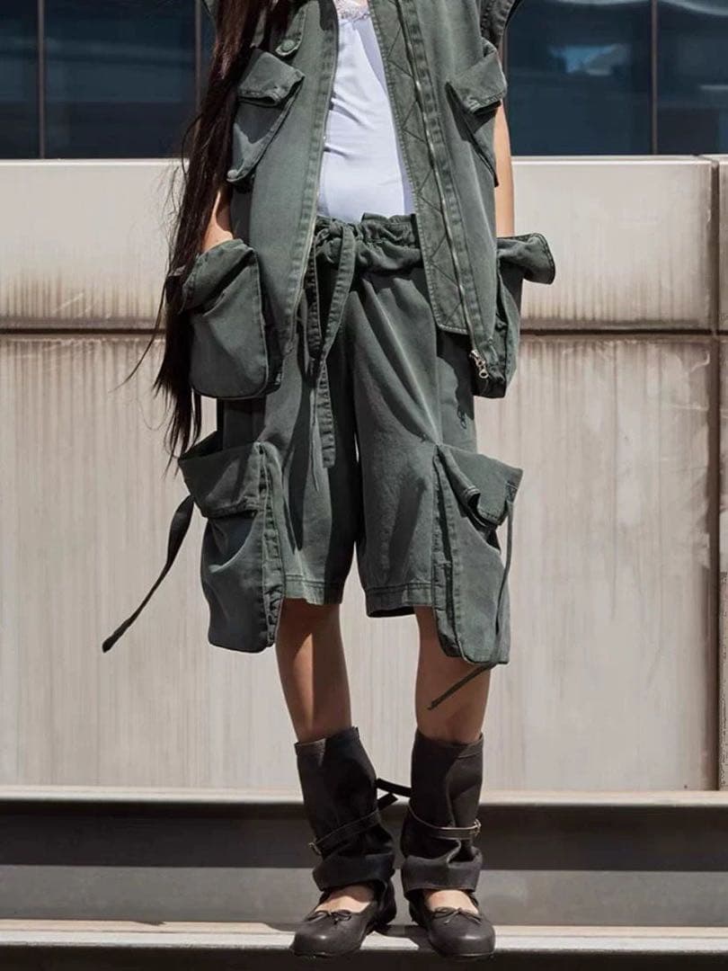 open Yy カーゴショートパンツ オリーブグリーン