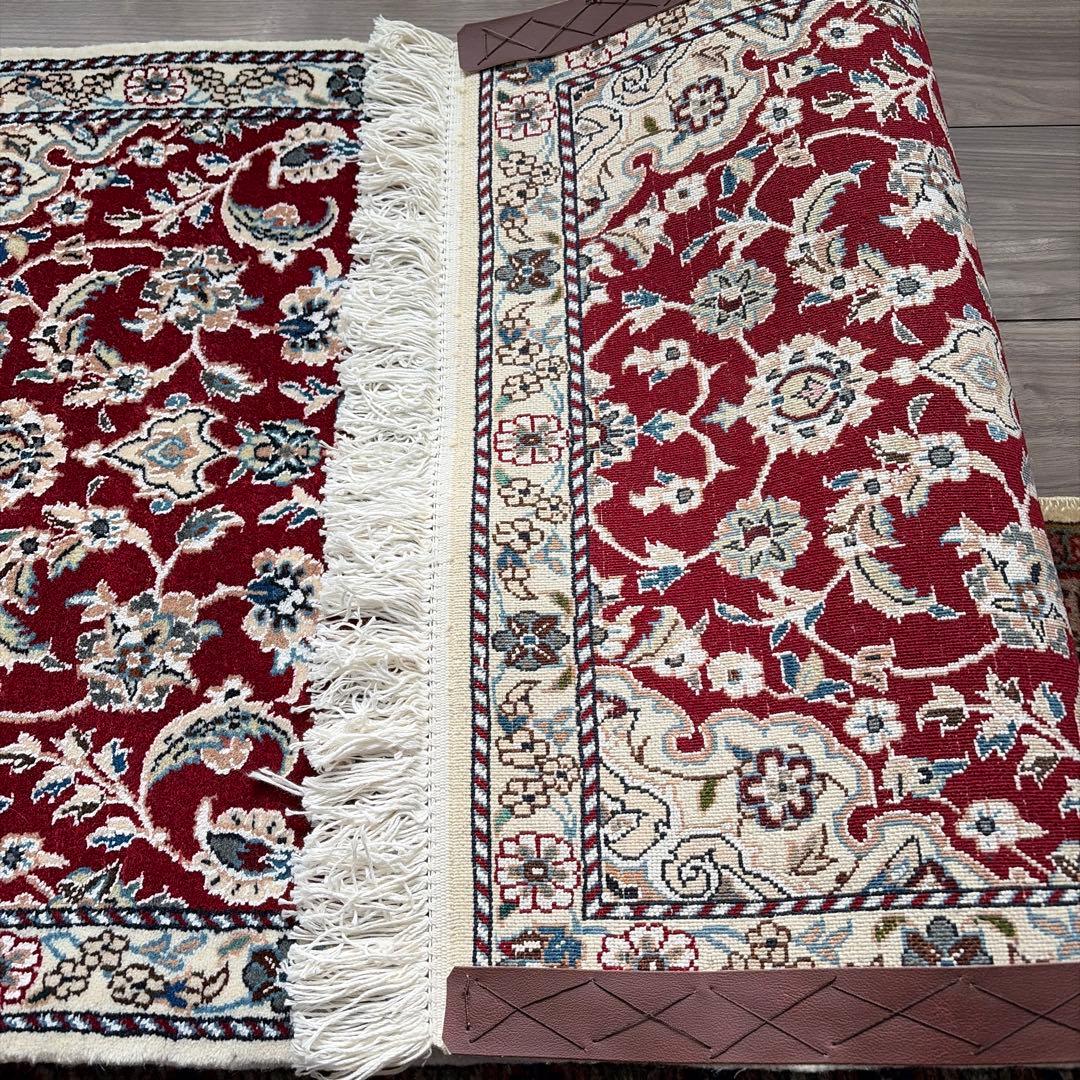 専用出品　ペルシャ絨毯　ナイン産9la約203cm×61cm 未使用に近い美品