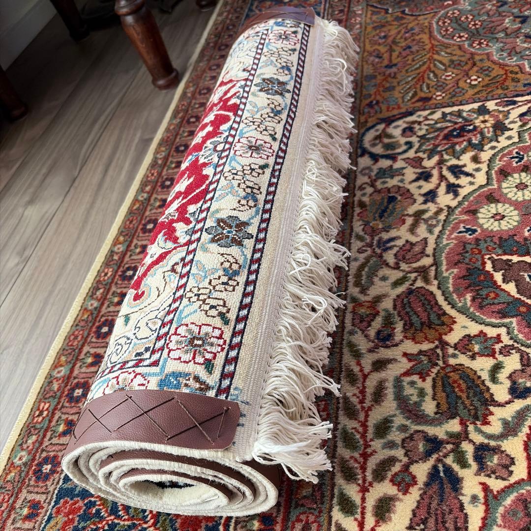 専用出品　ペルシャ絨毯　ナイン産9la約203cm×61cm 未使用に近い美品