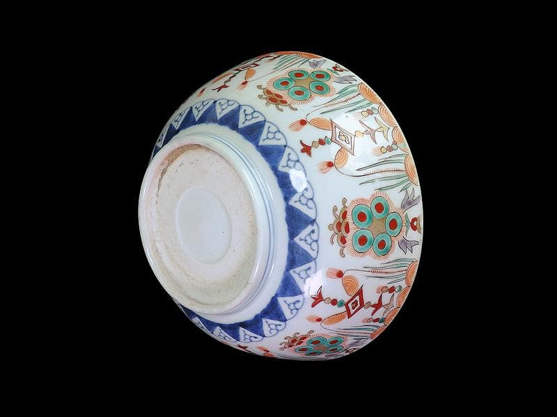 古伊万里　金襴手　牡丹に瓔珞紋の図　大鉢　B984AS-CWw