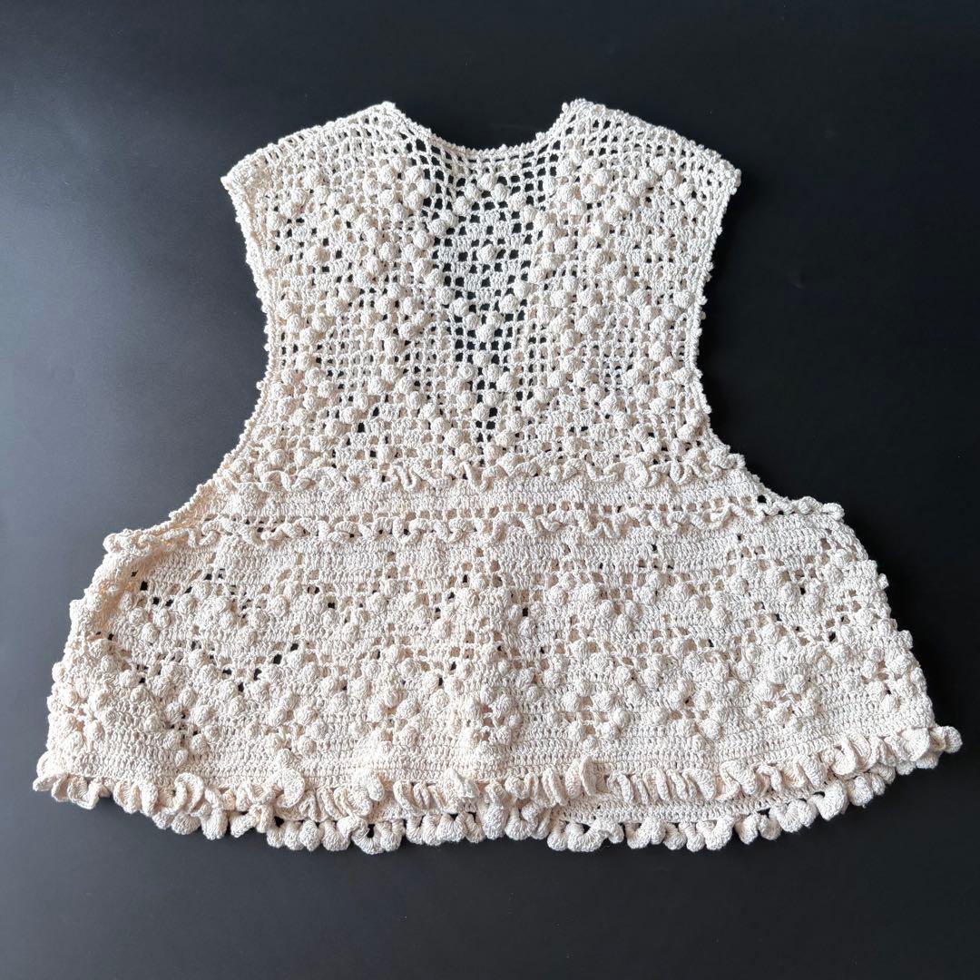 【定価42900円】unfil ハンドクロシェットジレ 手かぎ針編みベスト