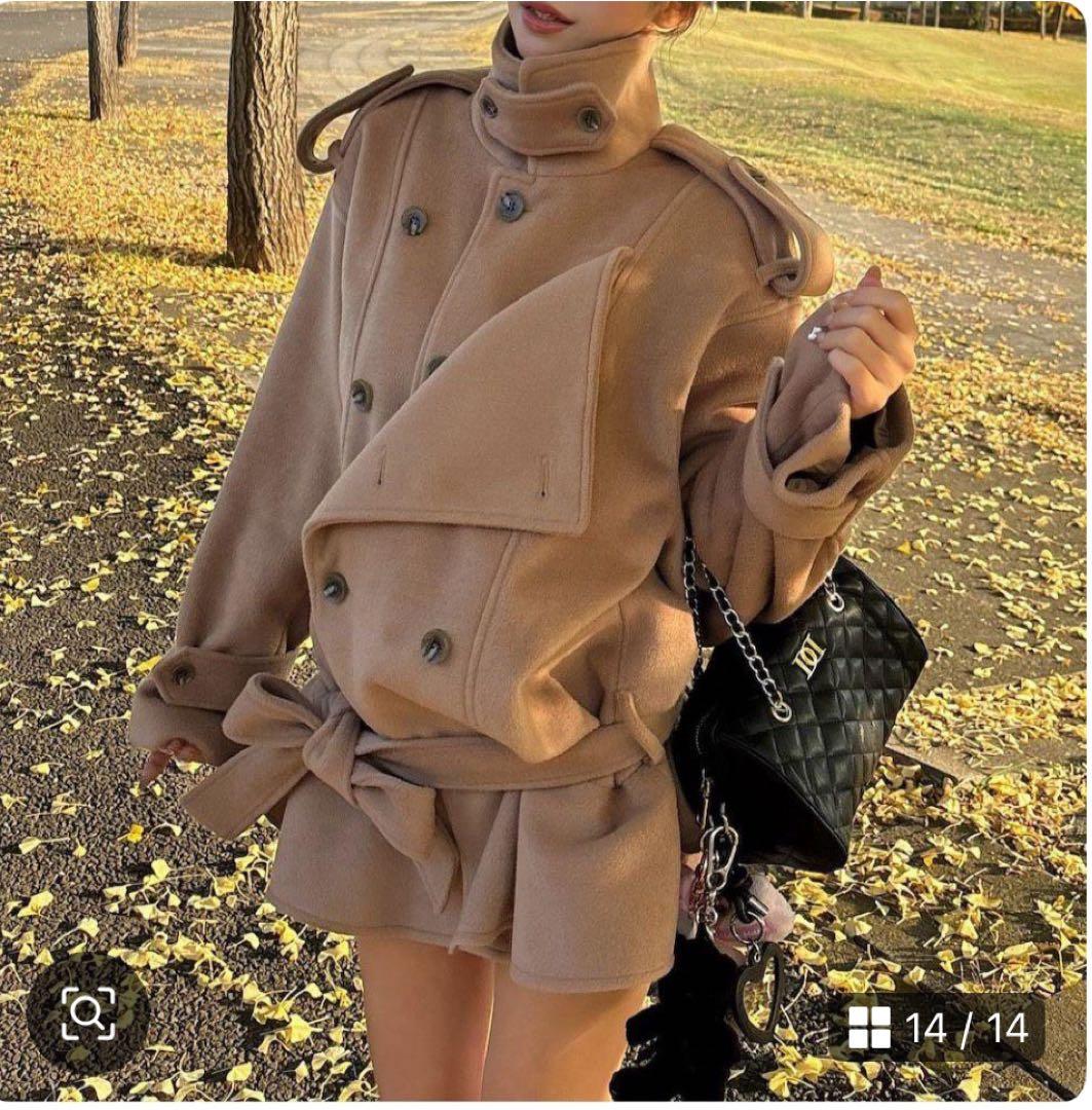 完全未開封ダーリッチ大人気ドロップショルダージャケットコートキャメルフリーL