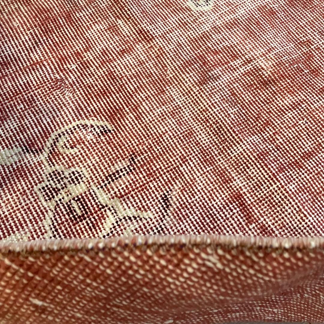 超大判145×145 ／ラウンド／レッドシャビー　トルコヴィンテージラグ